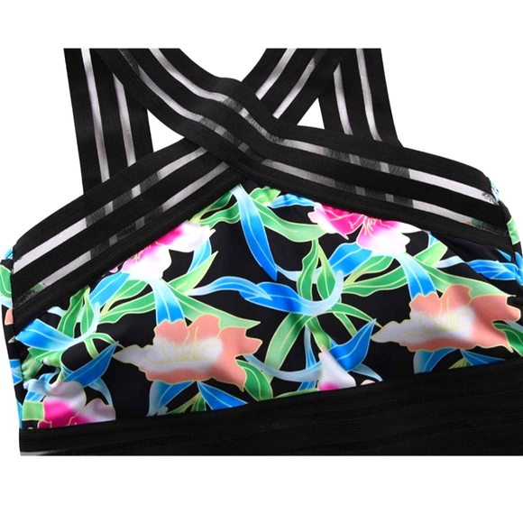 NWT Hilor Criss Cross One Piece Bathing Suit Sz Large (10/12) - Picture 4 of 4